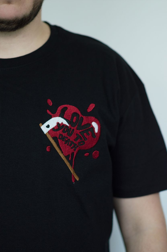 T-shirt brodé LOVE YOU TO DEATH