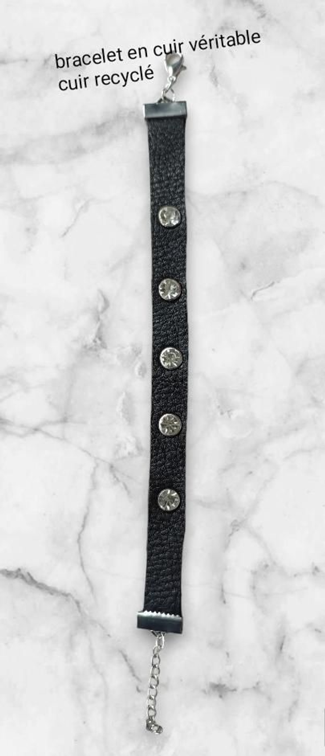 Bracelet en cuir femme cuir recyclé 