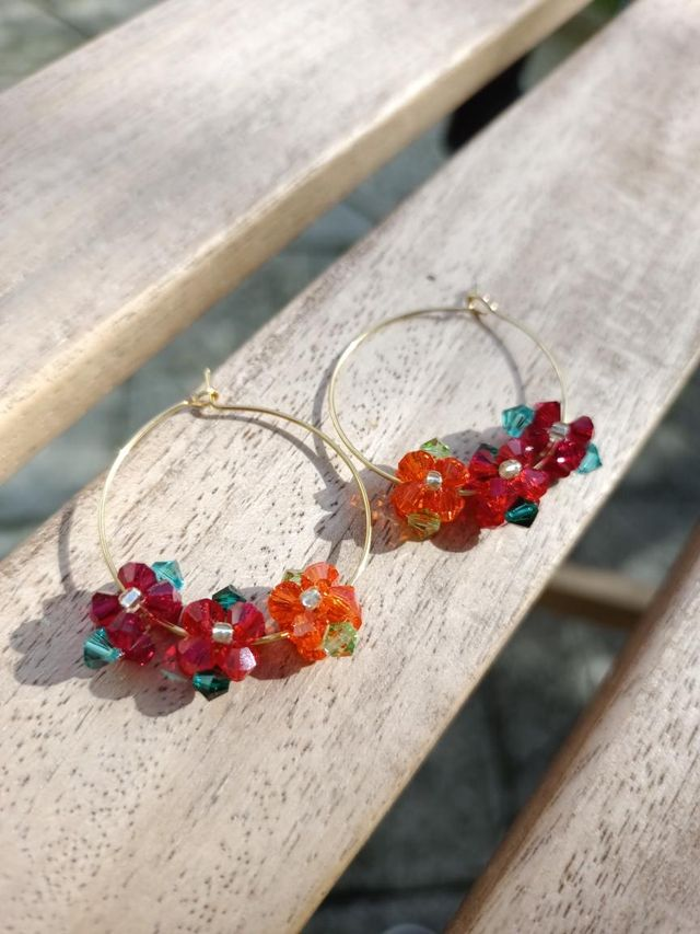 Fleurs de Cristal - Or - Rouge