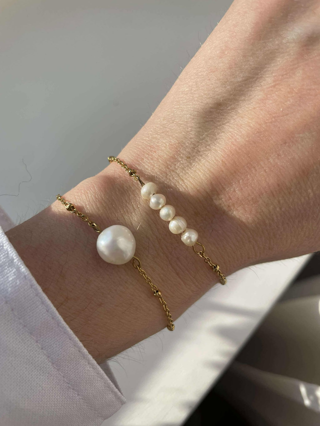 Augustine bracelet en chaîne et perle d'eau douce