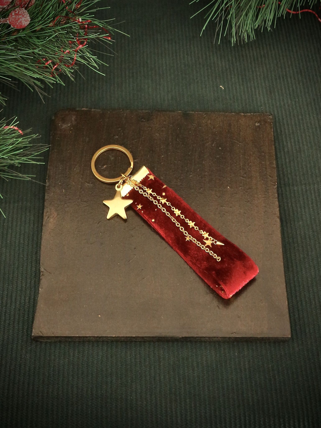 Velvet touch keychain - Burgundy