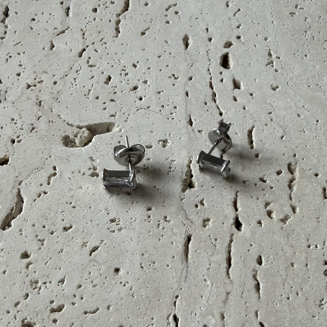 Oorknopjes glitter zilver 