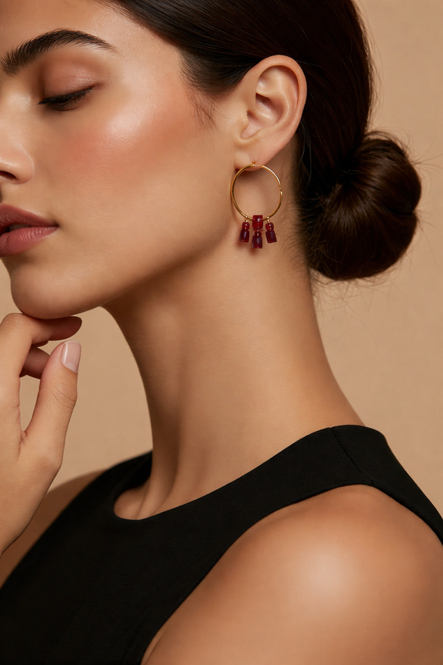 Boucles trio coeur -  Collection capsule Saint Valentin rouge passion