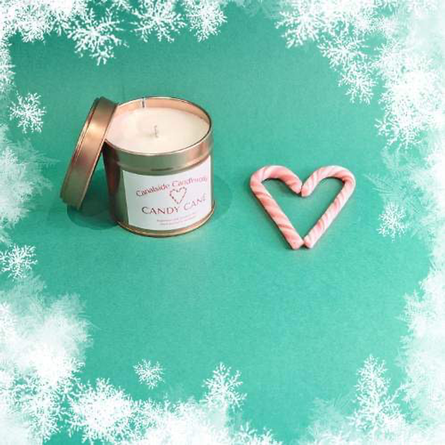 Candy Cane Tin Candle
