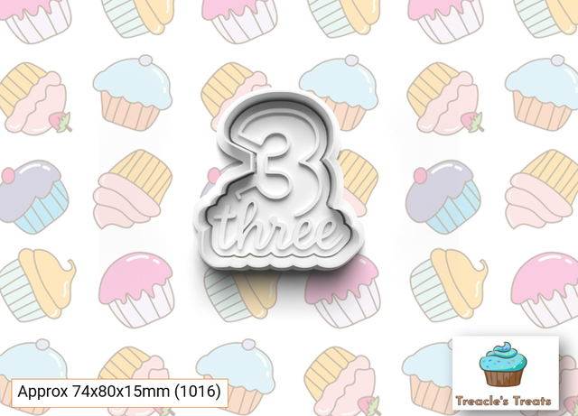 Numbers with text Fondant/cookie stamps with cutters