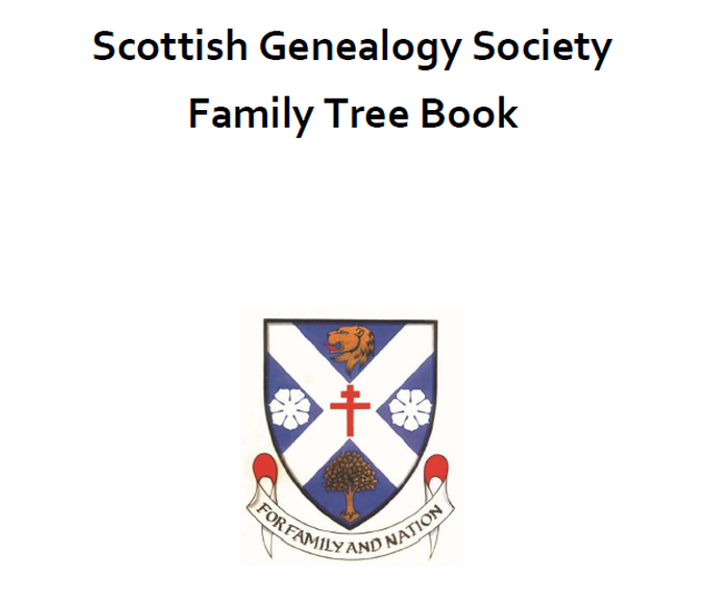 Scottish Genealogy Society Family Tree Book