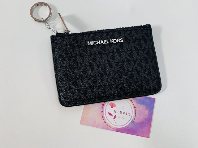 Michael Kors - Tarjetero monedero Black logo (Coin purse)