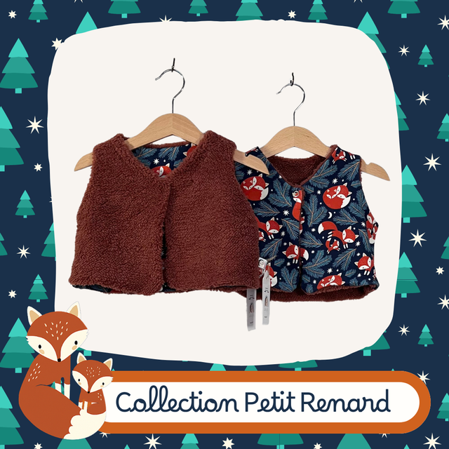 Gilet sans manches réversible - Collection Petit Renard