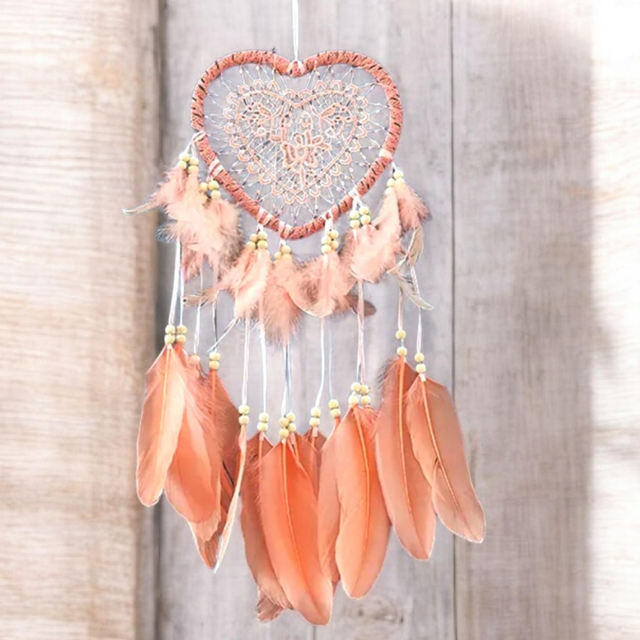 "Coeur pêche bohème" - Attrape-rêves - DC-24