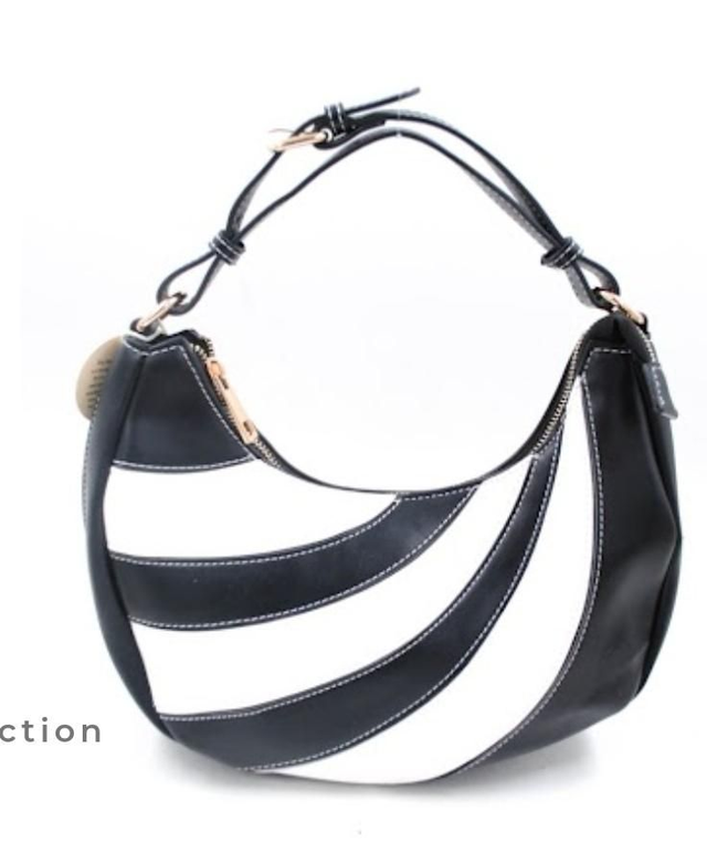 Sac à main banane noir et blanc 