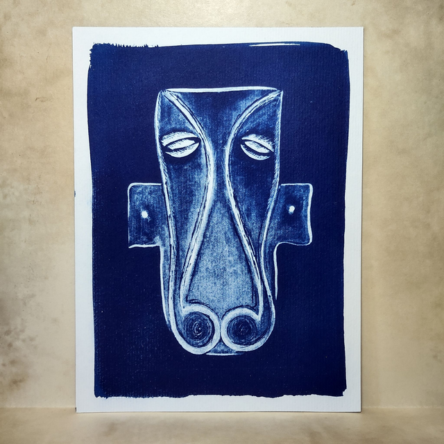Cyanotype Art Celte - le Cheval