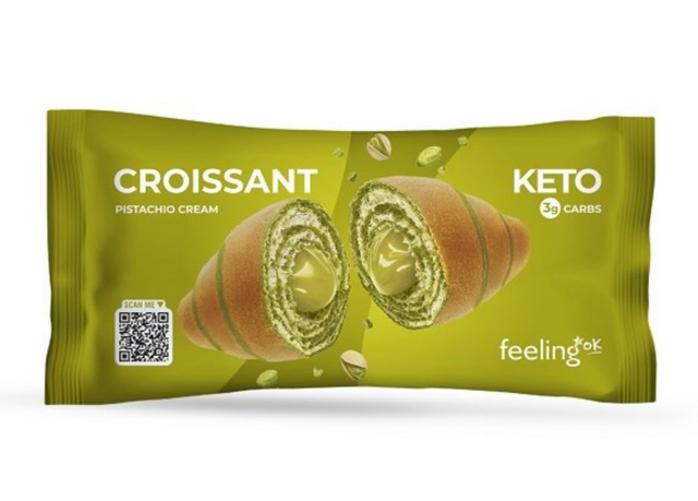 Croissant Keto variegato ripieno di crema al pistacchio 50 g