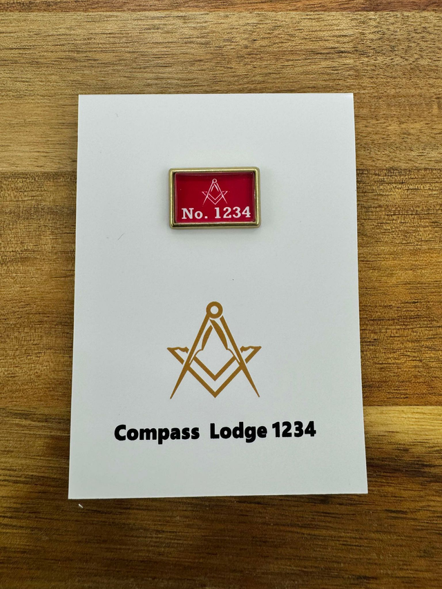 Custom Lodge Lapel Pin - Red