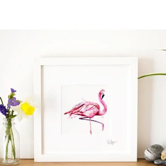 Flamingo Illustration Luxury Giclée A4 Unframed Print