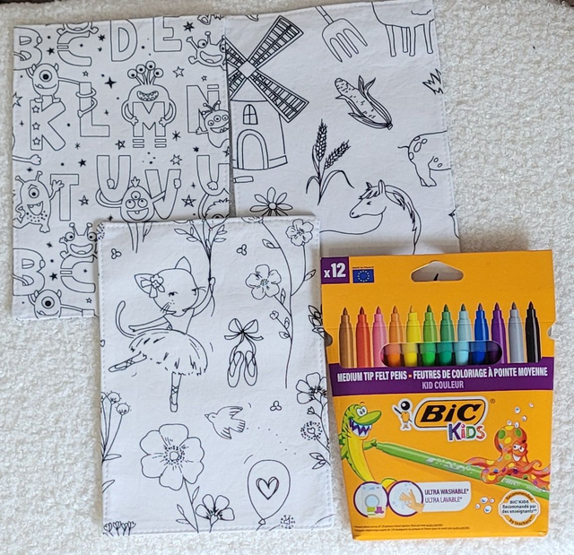 Pochette feuilles dessin lavables