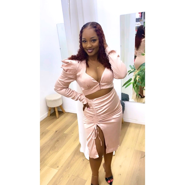 Satin Rose Gold Dress