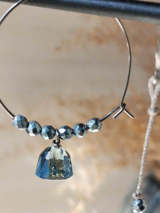 Boucles d'oreilles Venezia asymétriques argentées