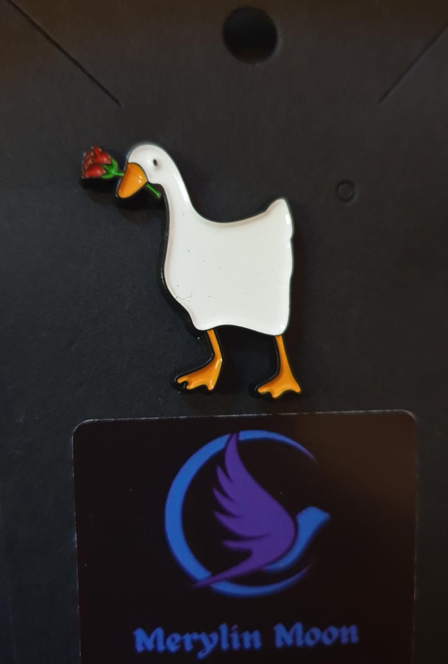 Silly Goose Rose Pin Badge 