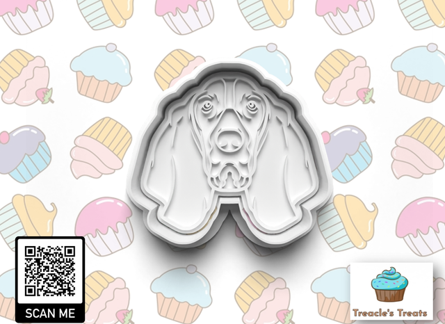 Bassey hound Head Fondant/cookie stamp with cutter