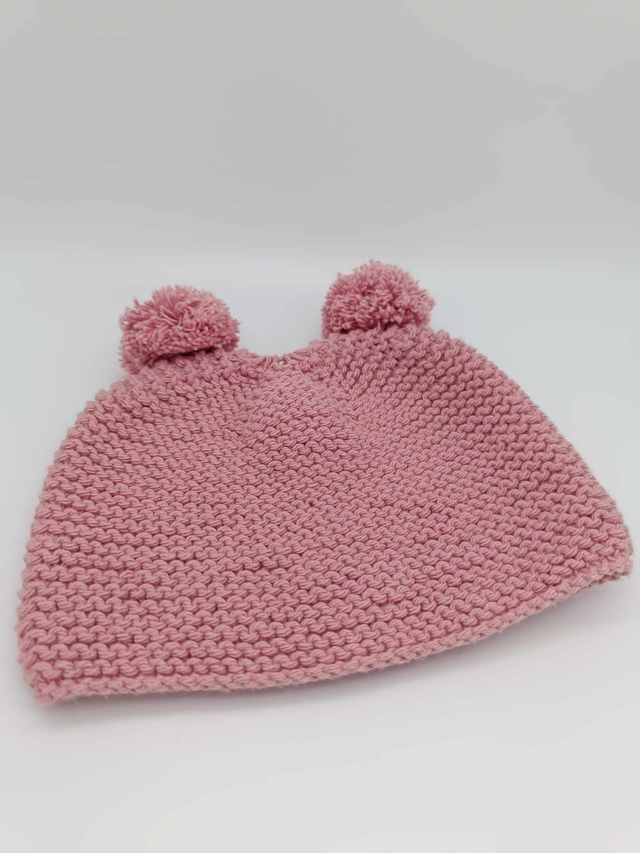 Bonnet pour bébé avec 2 pompons 