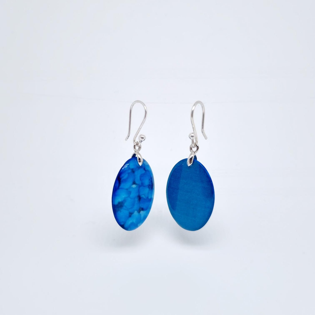 Boucles d&#039;oreilles bleu ovale