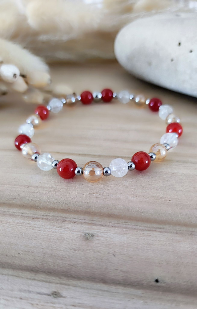 Bracelet "Solaire" Cornaline et Citrine