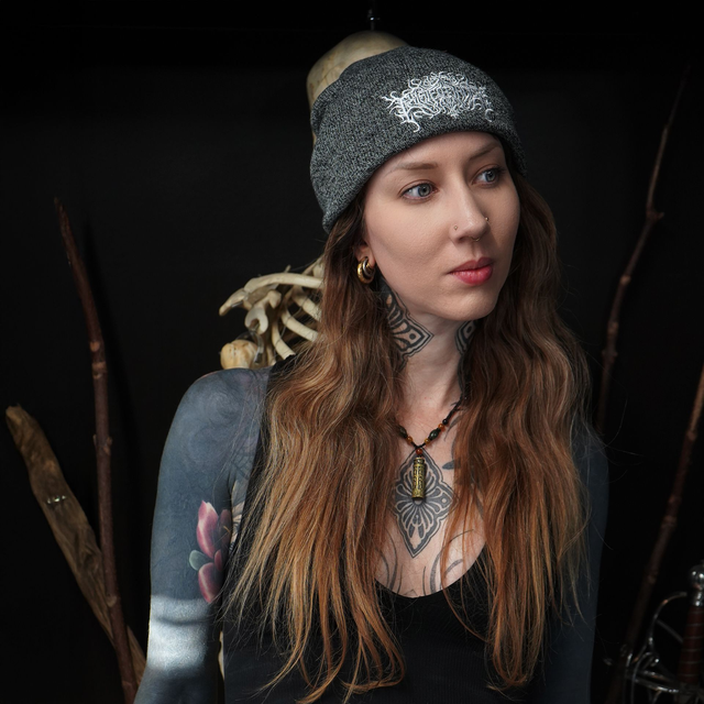 "Existentialist" Embroidered Beanie - GREY