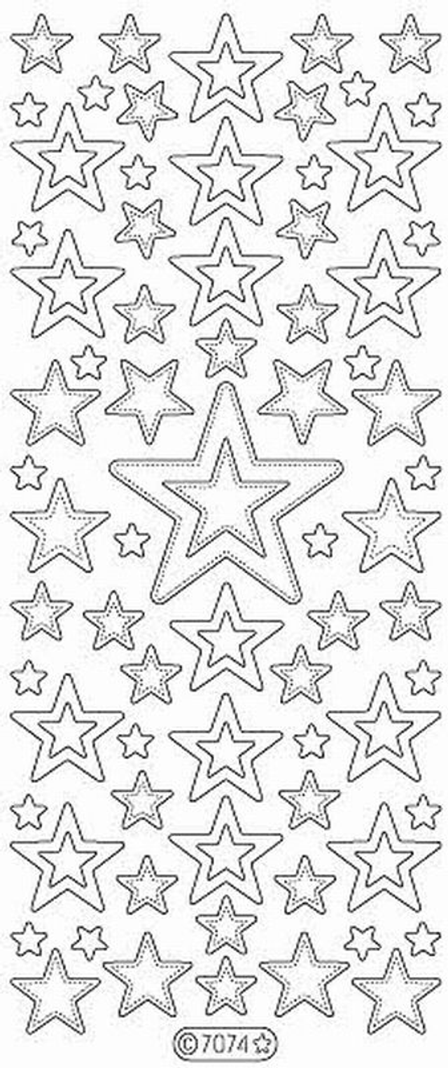 Kerststerren zilver glitter (7074)