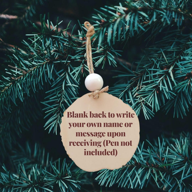 Wood Slice Festive Christmas Hanging – Write Your Own Message