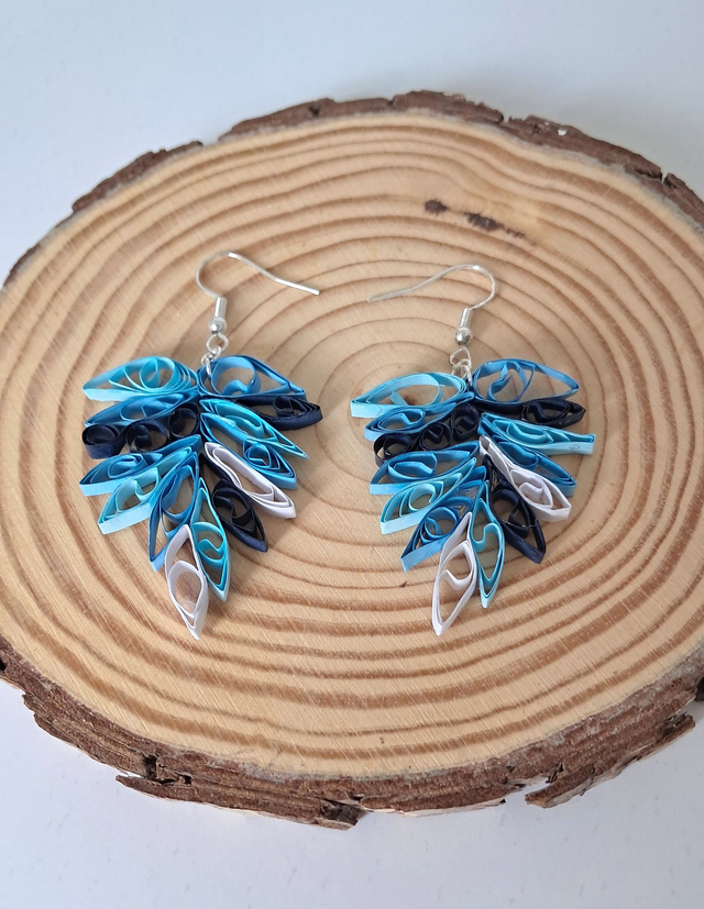 Blue Feather Earrings