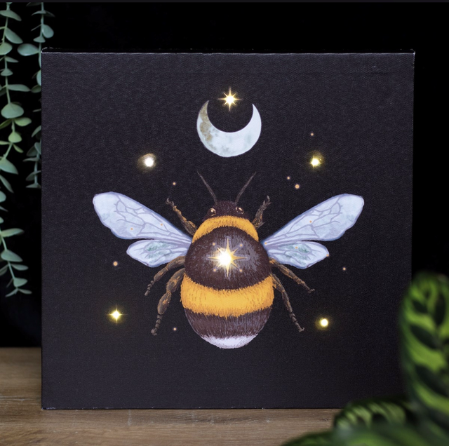 Dark forest bee light up canvas 