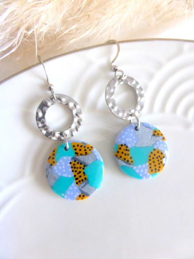 Boucles d'oreilles 2 ronds - Rêve de Turquoise