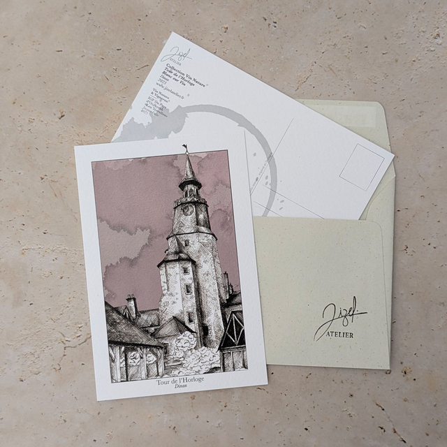 Carte postale - Vin Nature - Dinan, Tour de l'Horloge