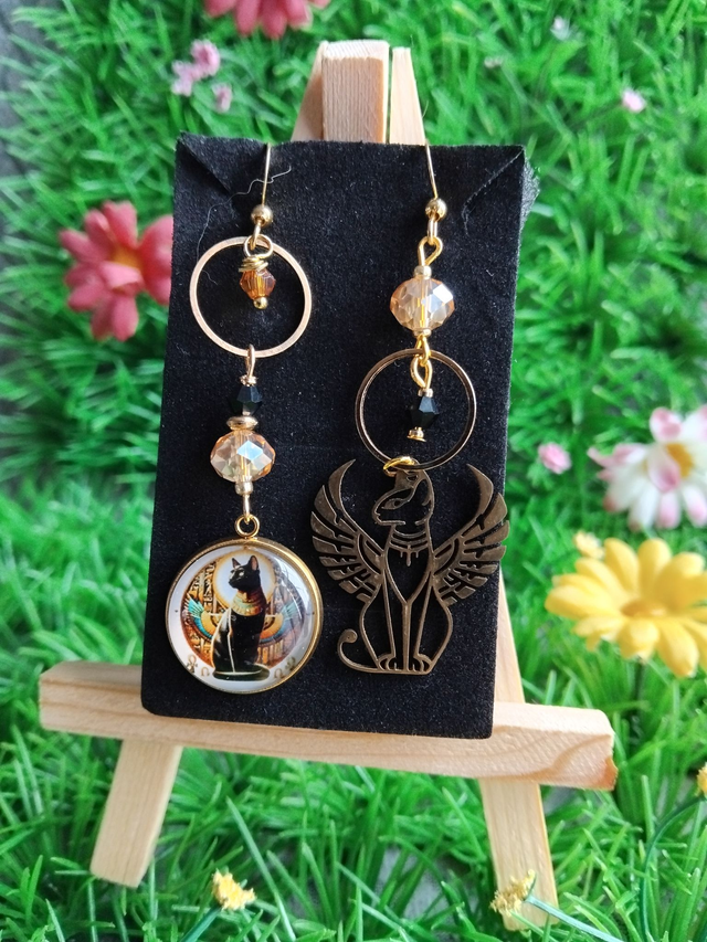 boucles d'oreilles chats égyptiens