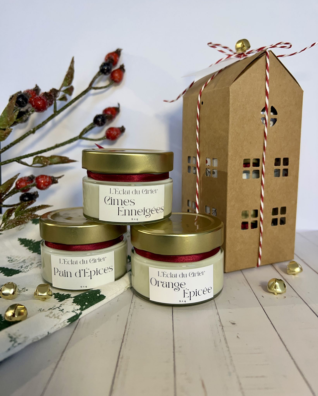 ⛄️ Hiver Enchanté - Coffret de 3 bougies parfumées artisanales 