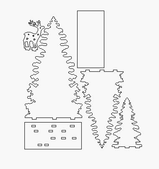 Décor de Noël sapins et renne