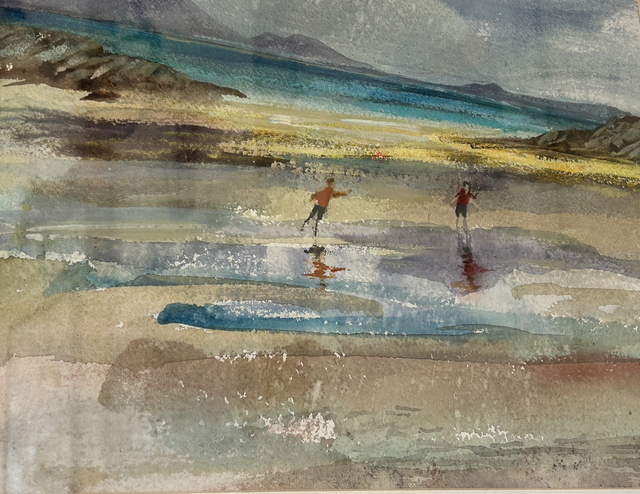 JuB47 Frisbee Low Tide by Julienne Braham, 56x46cm Oil