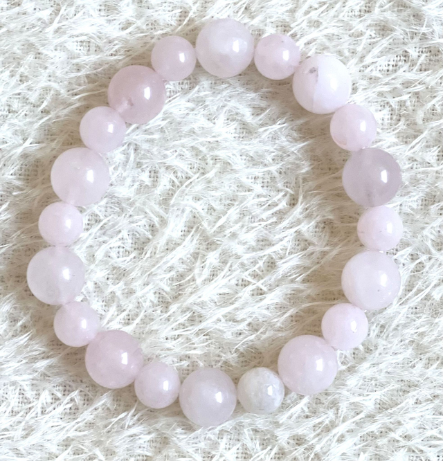 B35 - Bracelet perles en agate rose