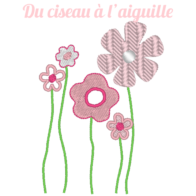 fichier broderie flowers - Cadre 10X10 / 12 Formats