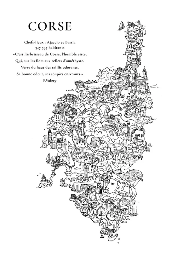 CARTE POSTALE CARTE DE CORSE