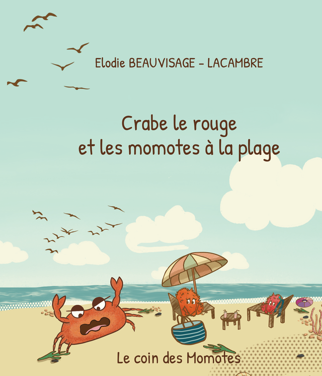 Crabe le rouge et les momotes à la plage