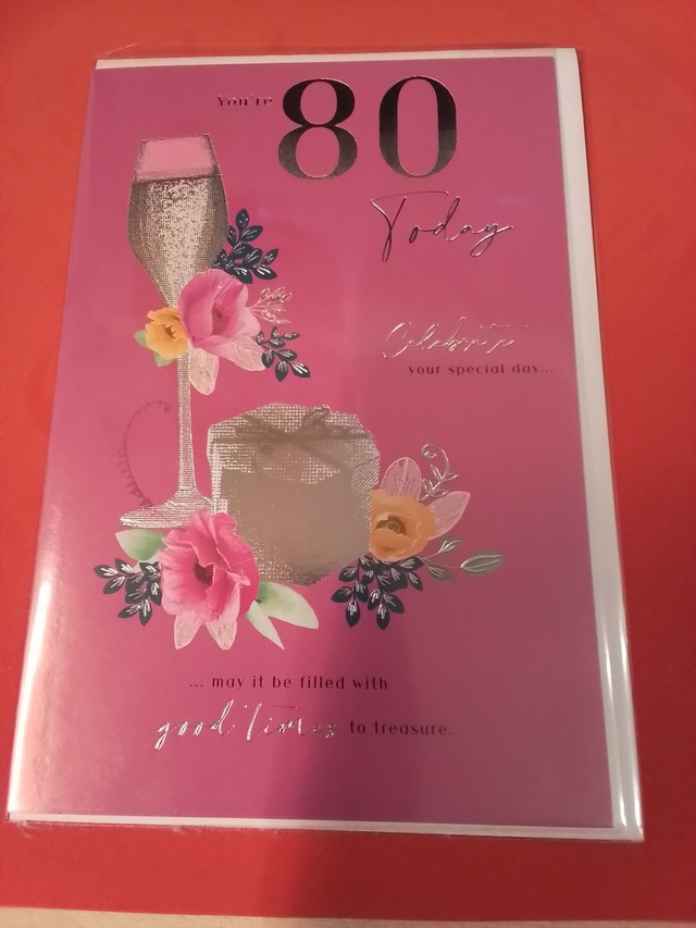 80th Birthday Card 