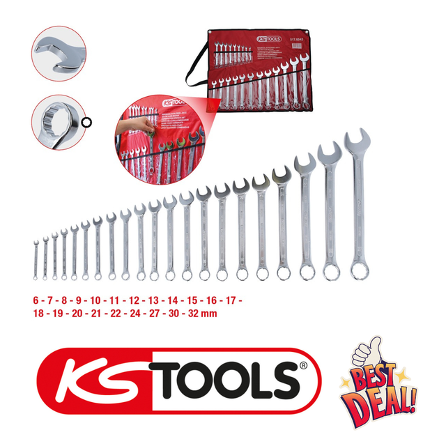 Ringmaulschlüssel-Satz, abgewinkelt, 21-tlg 6-32mm