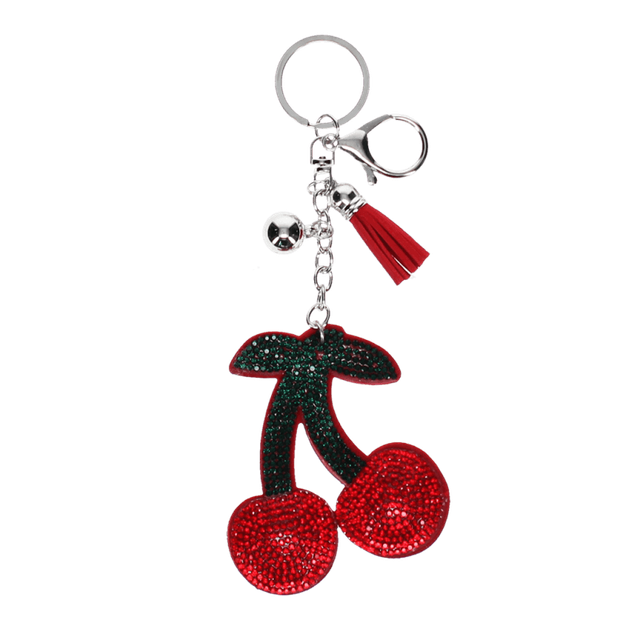 Sparkly Cherry Keyring Bag Charm