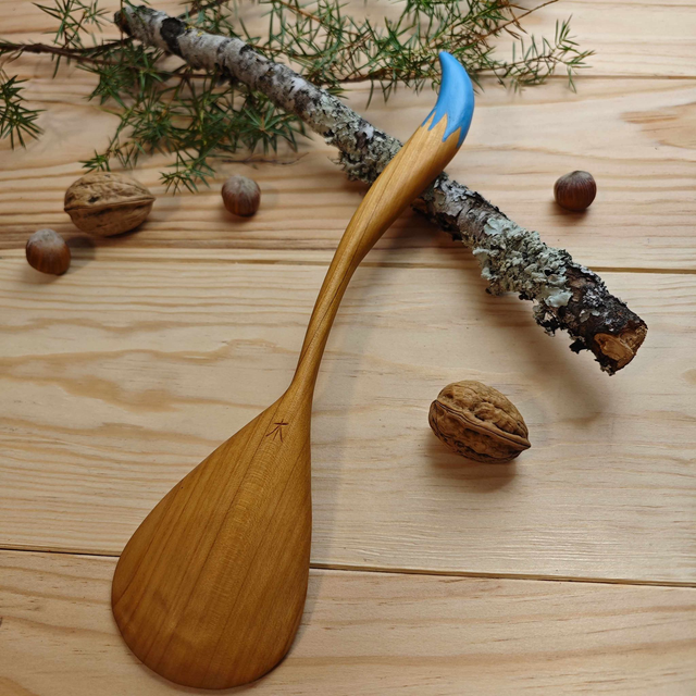 Grande cuillère en merisier style "queue de renard"-C295