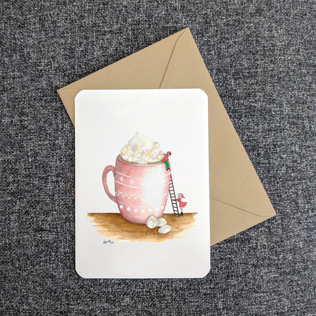 Wenskaart Kerstkoffie, incl envelop