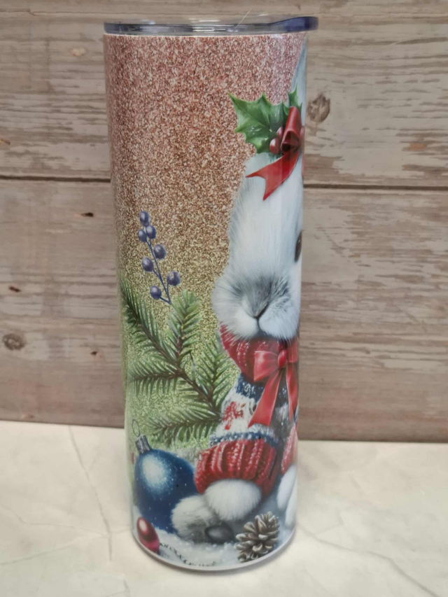 Gourde canette Lapin de Noël