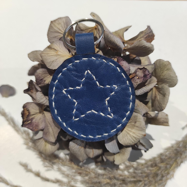 Porte clés Étoile en cuir 