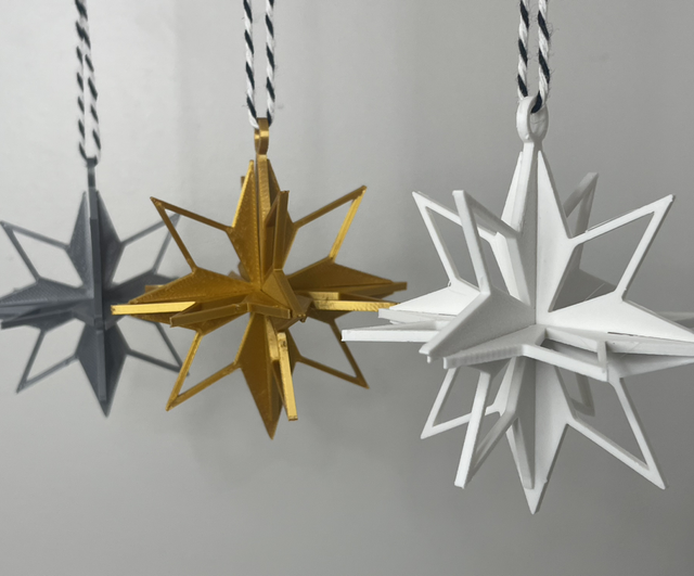 Décoration de sapin lot de 3 étoiles 