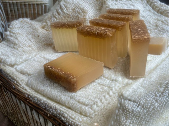 Handmade oatmeal and honey soap
